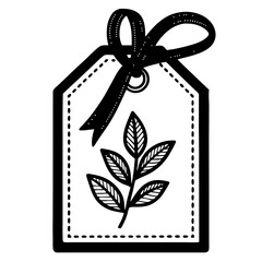 Leaf Design Gift Tag with Ribbon for Eco-Friendly Crafts and Personal Touches