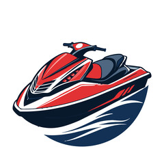 Stylish Red Jet Ski Vector Design Ideal for Water Sports Merchandise and Adventure Themes