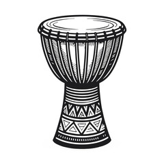 Handcrafted African Drum Illustration Detailed Design for Music and Cultural Projects