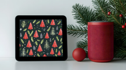 Obraz premium Minimalist Christmas，christmas, decoration, christmas tree,holiday, xmas,winter, decorations, celebration, presents,gift, Santa Claus，ornaments，new year，december，seasonal，gift