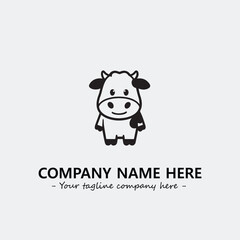 Cow illustration black and white for logo company vector image
