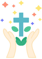 hand holding cross