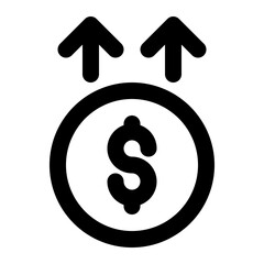 money dollar currency value up increase. minimalist outline icon for web and app