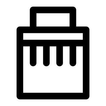 black ethernet port icon clip art preview