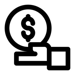 donation giveaway money funding. minimalist outline icon for web and app