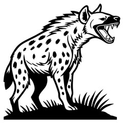 Fototapeta premium Aggressive Hyena Illustration for Tattoo Design and Graphic Use