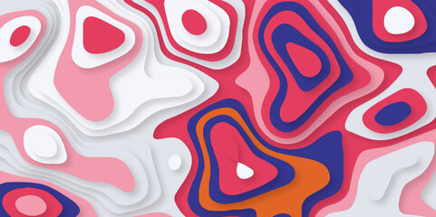 Abstract papercut style design for background. Multi layers decorative papercut image. Vector art