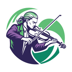 Elegant Violinist Playing Music in Dynamic Motion Artistic Style