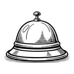 Vintage Restaurant Service Bell for Menu Design or Graphic Projects