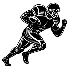 Fototapeta premium Dynamic Football Player Running with Ball Silhouette for Sports Design and Merchandise