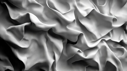 Gray fabric drapes in textured folds