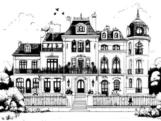 Fantasy architecture of Townhouse, Townhouse vector image