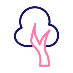 tree Vector Line Two Color Icon Design