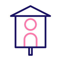 bird house Vector Line Two Color Icon Design