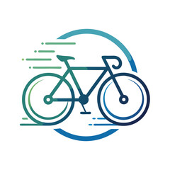 Fototapeta premium Dynamic Bicycle with Speed Lines for Cycling Enthusiasts and Fitness Designs