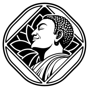 recommend clip art: Buddha Outline Design with Lotus Flower for Spiritual Tattoo and Meditation Artwork