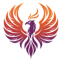 Obraz premium Vibrant Phoenix Illustration Symbolizing Rebirth and Strength for Art Prints and Tattoos