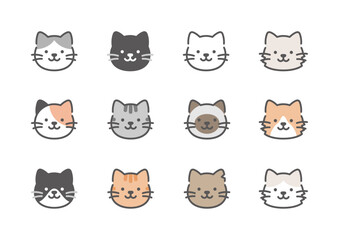 猫　アイコンマークセット