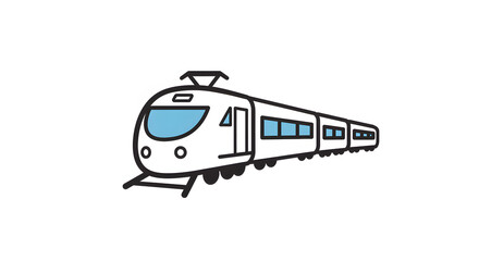 Modern Train Illustration Isolated on White Background
