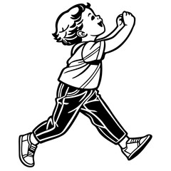 Fototapeta premium Joyful Child Running with Excitement Vector Art for Children's Decor and Educational Materials