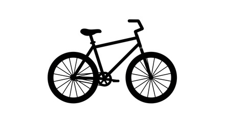 Fototapeta premium Bicycle Silhouette on White Background Illustration