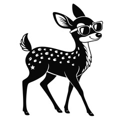 Trendy Cool Deer in Sunglasses Vector Illustration for Creative Design Use