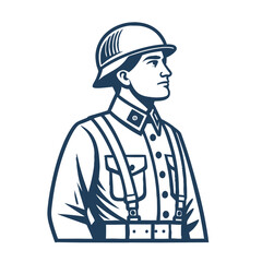 Obraz premium Vintage Soldier Illustration Profile Military Uniform Graphic Design for Posters and Merchandise