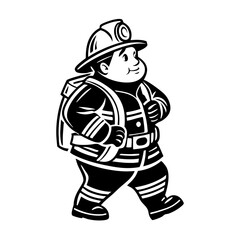 Fototapeta premium Cute Cartoon Firefighter Character for Fun Illustrations and Graphic Designs