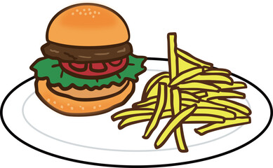 ハンバーガーのイラスト