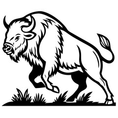 Fototapeta premium Dynamic Buffalo Illustration for Wildlife Themes and Nature Inspired Designs