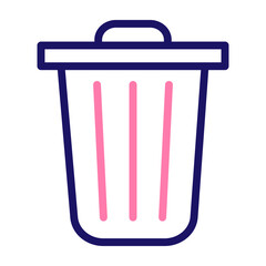 Trash Vector Line Two Color Icon Design