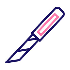 Cutter Vector Line Two Color Icon Design