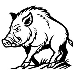 Fototapeta premium Bold Wild Boar Vector Illustration for T-shirt Design and Tattoo Inspiration