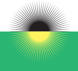 Radiant Contrast Emblem with Black & Yellow Sunbursts