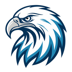 Obraz premium Majestic Eagle Head Logo Design Featuring Bold Blue and White Color Scheme
