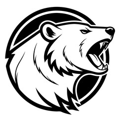 Obraz premium Fierce Roaring Bear Head Graphic Emblem for Logo Tattoo Design and Illustrations