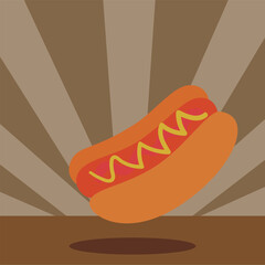 Vibrant Hot Dog Illustration for Food Lovers