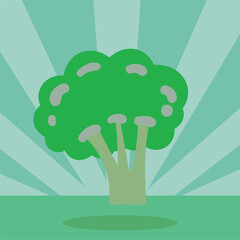 Dynamic Broccoli – Fresh and Vibrant Food Illustration