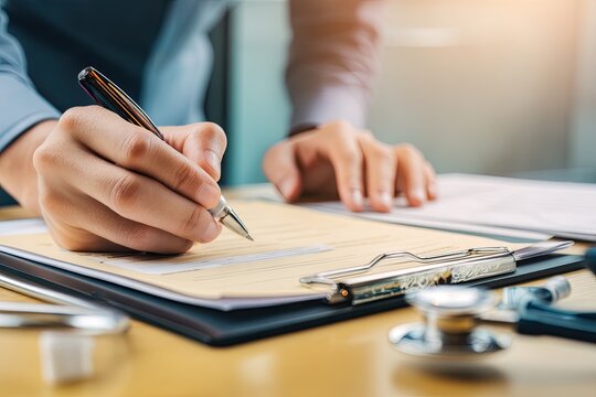 Doctor filling medical form (3)