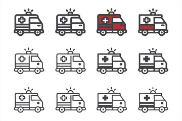 Ambulance icon set