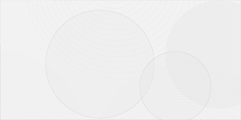 White geometric abstract background overlap layer on bright space with lines effect decoration. Modern graphic design element circles style concept for banner.