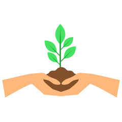 Hand Holding Plant Eco Growth