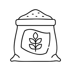 flour bag icon, flour bag line art - simple line art of flour bag, perfect for flour bag logos and icons