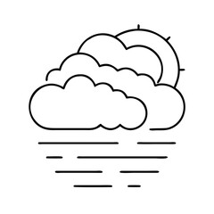 fog icon, fog line art - simple line art of fog, perfect for fog logos and icons
