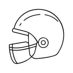 football helmet icon, football helmet line art - simple line art of football helmet, perfect for football helmet logos and icons