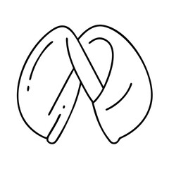 fortune cookie icon, fortune cookie line art - simple line art of fortune cookie, perfect for fortune cookie logos and icons