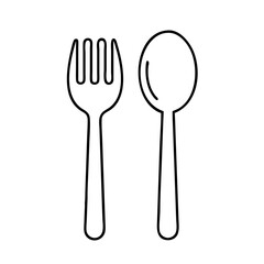 fork spoon icon, fork spoon line art - simple line art of fork spoon, perfect for fork spoon logos and icons