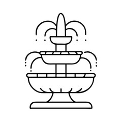 fountain icon, fountain line art - simple line art of fountain, perfect for fountain logos and icons