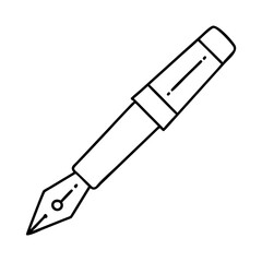 fountain pen icon, fountain pen line art - simple line art of fountain pen, perfect for fountain pen logos and icons