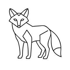 Obraz premium fox icon, fox line art - simple line art of fox, perfect for fox logos and icons
